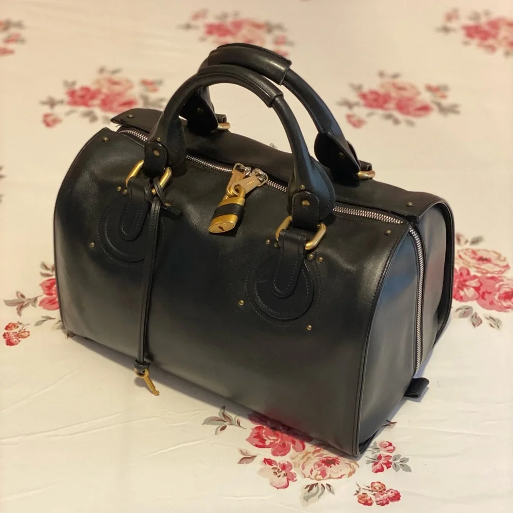 Chloe Black Leather Doctor Satchel with Gold-Tone Hardware - Picture 1 of 16